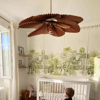 MAPA Pleated Brown Kraft Paper Bohemian Chic Ceiling Light – view 3