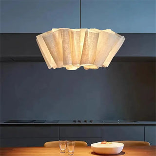 RATI Pleated Beige Fabric Contemporary Dining Ceiling Light – view 5