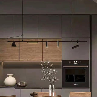 Black track lighting pendant, adjustable kitchen spotlights ceiling fixture
