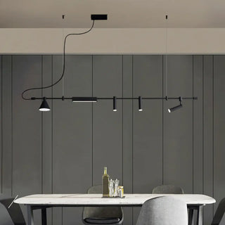 Modern black track pendant, adjustable kitchen ceiling spotlight fixture