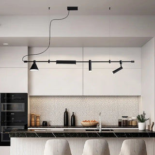 Black adjustable track pendant light, modern kitchen spotlight ceiling fixture