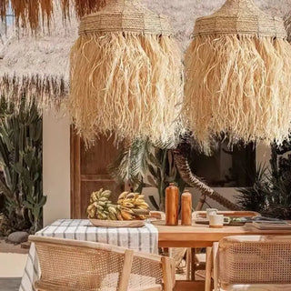 RAFIRA Raffia Natural Bohemian Indoor Outdoor Ceiling Light – view 3