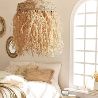 RAFIRA Raffia Natural Bohemian Indoor Outdoor Ceiling Light – view 2