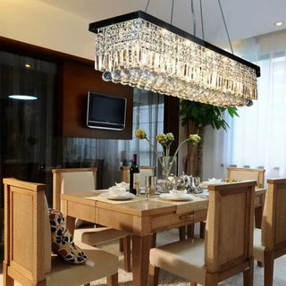 GACRIS Rectangular Crystal Modern Elegant Ceiling Light – view 3