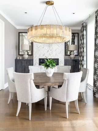 JORI Round Golden Crystal Ceiling Light – view 1