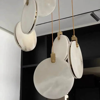 PIRRE Round Marble Effect Brass Finish Ceiling Light – view 3