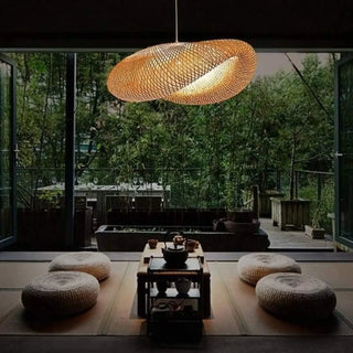 Rattan pendant light, natural soft warm illumination ceiling hanging fixture
