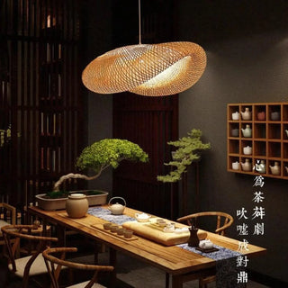 Designer natural rattan pendant lamp, soft warm illumination ceiling hanging light