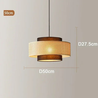 Rattan Pendant Light – Elegant Drum Shaped Woven Shade for Warm Ambient Lighting