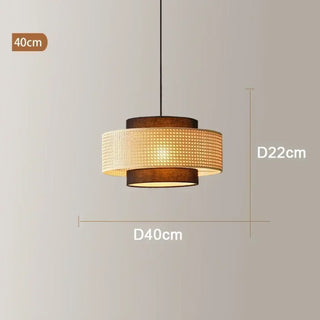 Rattan woven drum pendant lamp, elegant warm ambient ceiling hanging fixture