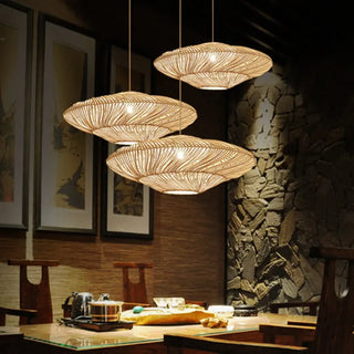 Elegant spiral rattan pendant, shadow effect modern ceiling hanging fixture