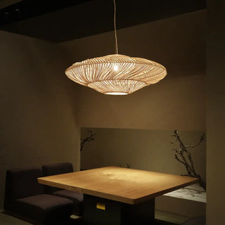 Rattan spiral pendant lamp, elegant shadow effect modern hanging light