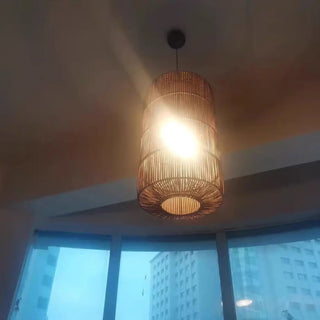 ATYRUS Cane Natural Cylindrical Bohemian Ceiling Light – view 12