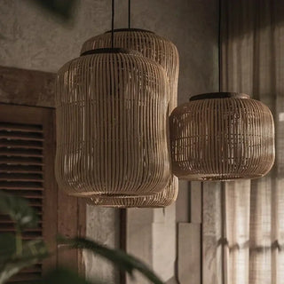 ATYRUS Cane Natural Cylindrical Bohemian Ceiling Light – view 1