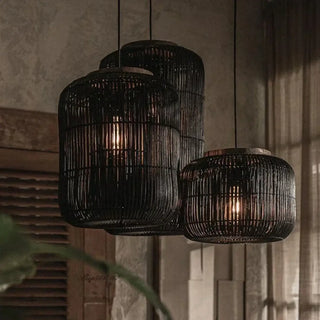 ATYRUS Cane Natural Cylindrical Bohemian Ceiling Light – view 3
