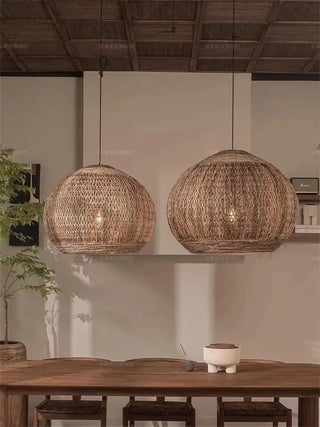 NAME Natural Cane Bohemian Sphere Ceiling Light – view 1