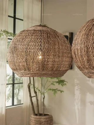 NAME Natural Cane Bohemian Sphere Ceiling Light – view 3