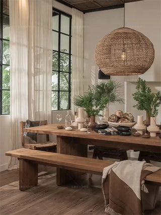 NAME Natural Cane Bohemian Sphere Ceiling Light – view 4