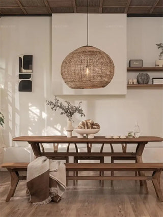NAME Natural Cane Bohemian Sphere Ceiling Light – view 2