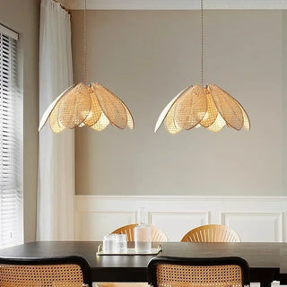 NAGOLE Natural Cane Flower Shape Elegant Ceiling Light – view 3