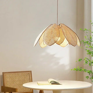 NAGOLE Natural Cane Flower Shape Elegant Ceiling Light – view 4