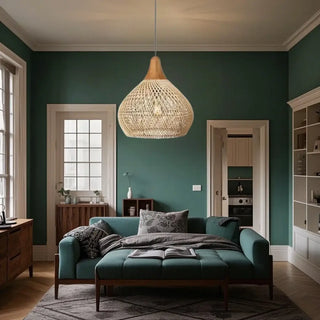 NATE Natural Drop Shape Scandinavian Design Ceiling Light – view 2