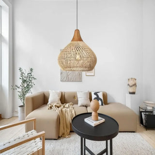 NATE Natural Drop Shape Scandinavian Design Ceiling Light – view 1