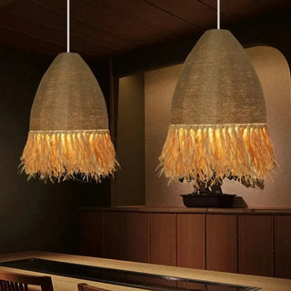 FRANGE Natural Fringes Bohemian Chic Ceiling Light – view 1