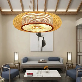 GRANI Braided Rattan Large-Format Ceiling Light – view 1