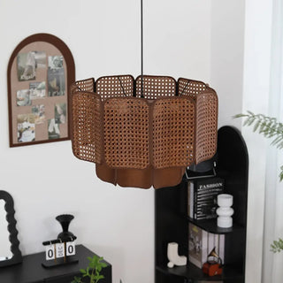 ASURIO Cane Braid Natural Bohemian Chic Ceiling Light – view 4