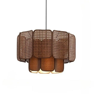 ASURIO Cane Braid Natural Bohemian Chic Ceiling Light – view 7