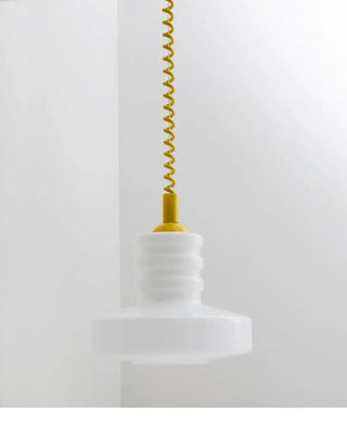 Suspension scandinave – Suspension en verre blanc avec câble torsadé