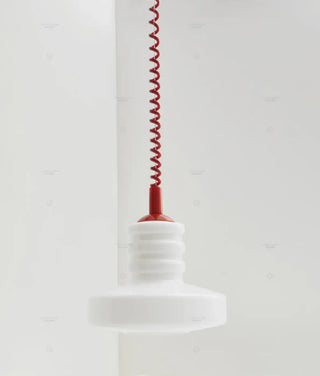 Twisted cable Scandinavian pendant light, white glass ceiling hanging fixture