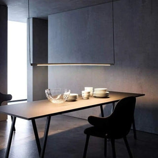 Simple minimalist pendant light, sleek metal suspension modern ceiling lamp
