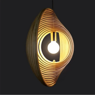 DOBO Scandinavian Modern Spherical Openwork Wood Ceiling Light – view 4