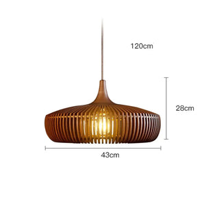 Contemporary natural woven pendant lamp, wood ceiling hanging fixture