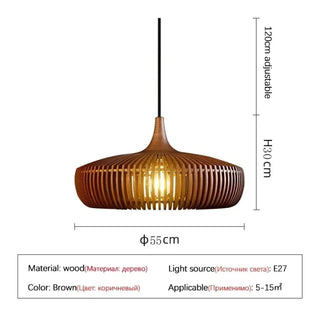 Natural contemporary woven pendant, wood ceiling hanging light fixture