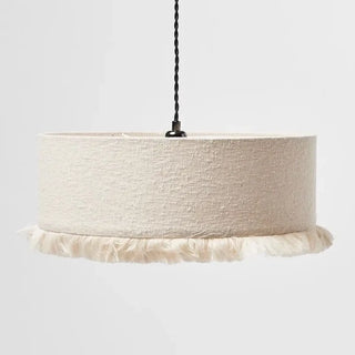 BROUCE Beige Fabric with Green Fringes Vintage Ceiling Light – view 7