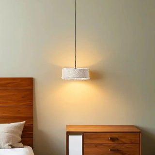 BROUCE Beige Fabric with Green Fringes Vintage Ceiling Light – view 2