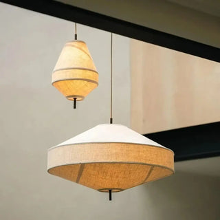 FOUQUE Natural Fabric Japanese Minimalist Ceiling Light – view 3