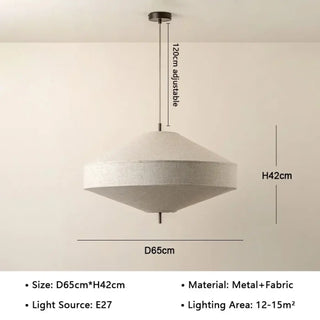 FOUQUE Natural Fabric Japanese Minimalist Ceiling Light – view 11