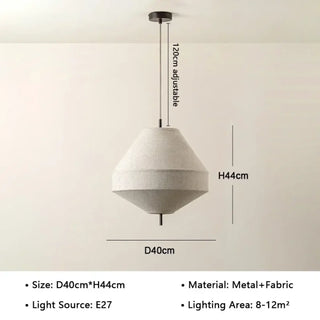 FOUQUE Natural Fabric Japanese Minimalist Ceiling Light – view 12