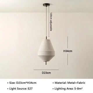 FOUQUE Natural Fabric Japanese Minimalist Ceiling Light – view 13