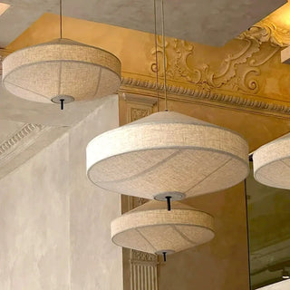 FOUQUE Natural Fabric Japanese Minimalist Ceiling Light – view 1