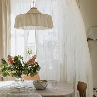 DUPPE Elegant Pleated White Fabric Bohemian Ceiling Light – view 3