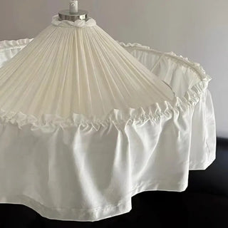 DUPPE Elegant Pleated White Fabric Bohemian Ceiling Light – view 6