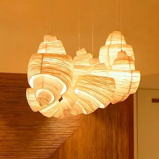 PLIS Fabric Pleated Organic Warm Ambiance Ceiling Light – view 3