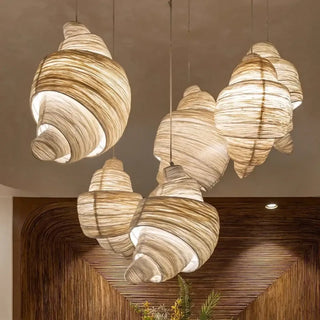 PLIS Fabric Pleated Organic Warm Ambiance Ceiling Light – view 1