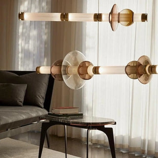 Energy efficient tube pendant ceiling fixture, modern customizable hanging lamp