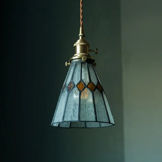 SUITERE Art Deco Glass with Copper Shade Ceiling Light – view 1